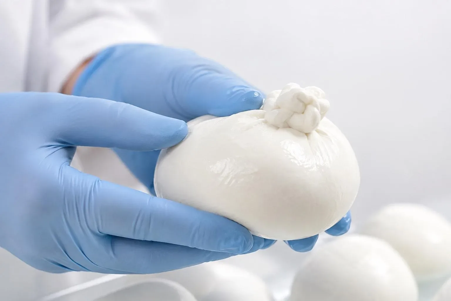 Burrata al controllo qualità dopo lo scongelamento